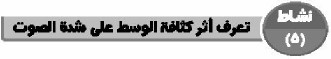 نشاط (5) تعرف أثر كثافة الوسط على شدة الصوت